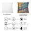 Carré, paysage avec rivière en automne forêt coucher de soleil - coussin décoratif traditionnel-60158585