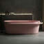 Baignoire de trempage autoportante ovale à surface solide de couleur rose pour salle de bain