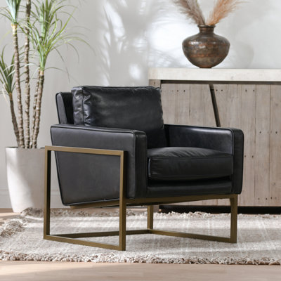 Ken Top Grain Leather Accent Chair 