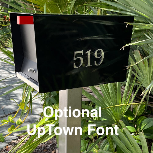 Quick-Ship UpTown Mailbox in Black on Black, Yes