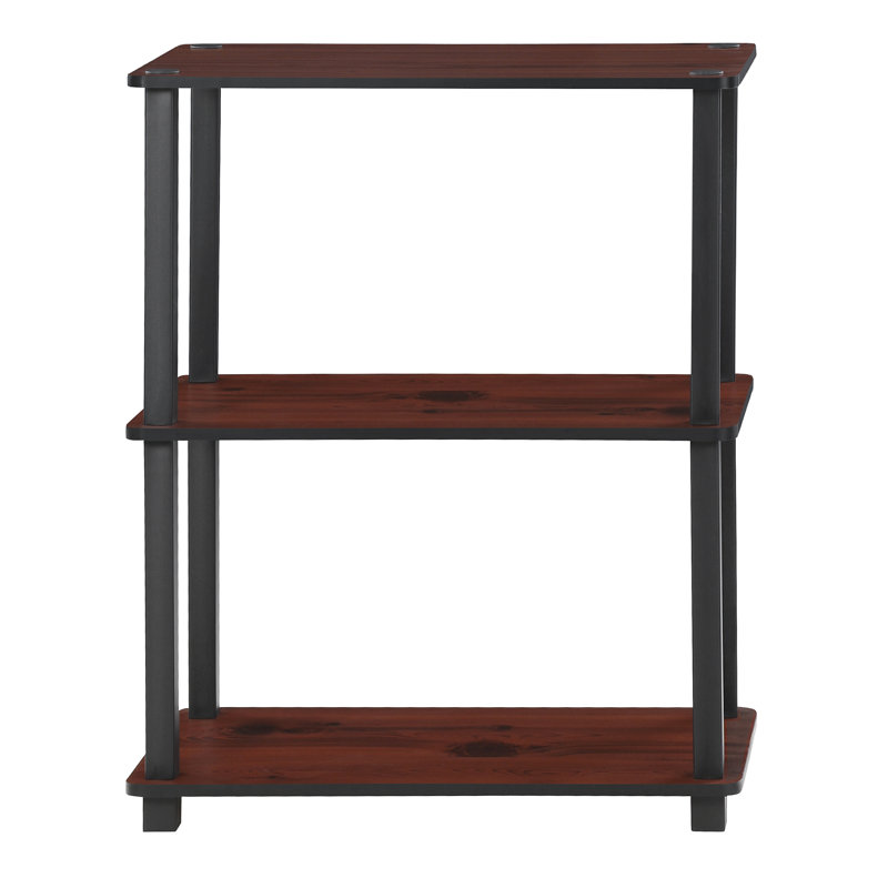 75.18cm H x 59.9cm W Etagere Bookcase, Dark Cherry / Black, 1