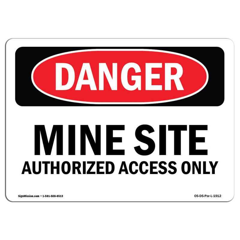 Danger Sign, 12" H x 18" W x 0.1" D