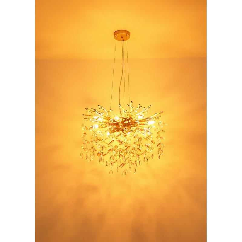 10 - Light Chandelier, Gold, Brown