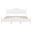 Structure de lit plateforme en bois avec tête de lit, lit plateforme de style rétro avec support en lattes de bois-130143582