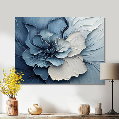Blue White Coastal Garden Of Flowers II - Botanicals Metal Wall Art, Modern Metal Print