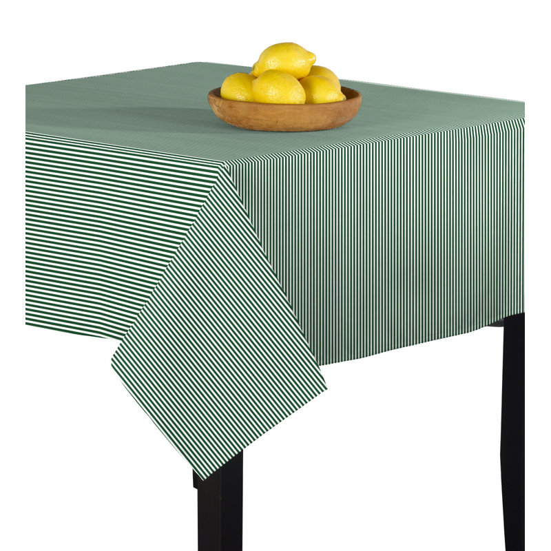 Krauthamer Pinstripe Tablecloth, 90" x 90", Green
