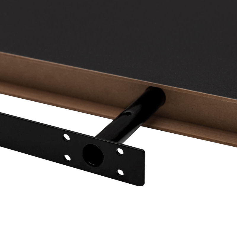 Gauti 2 Piece Floating Shelf, Black, 3.8cm H x 120cm W x 22.9cm D
