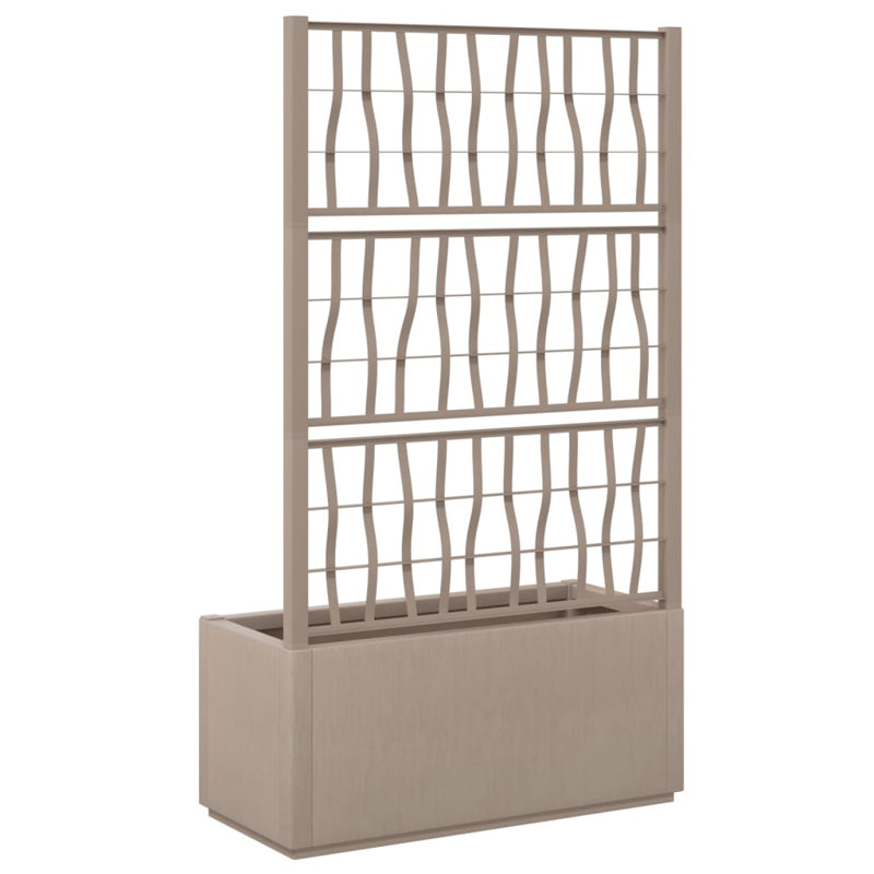 Jardinière rectangulaire Hisashi avec treillis intégré , Brun