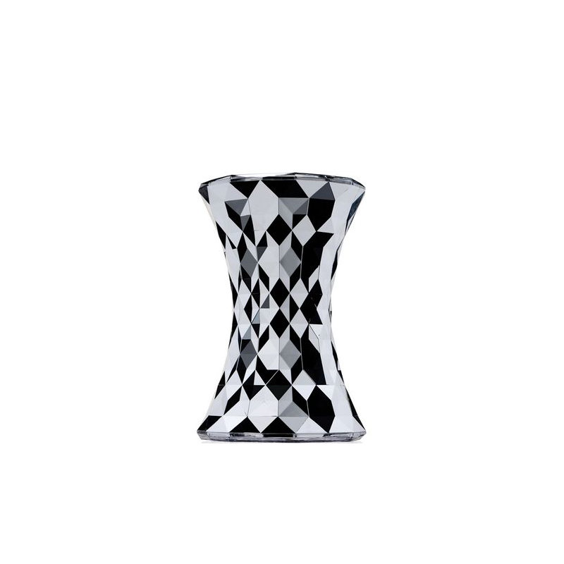 Stone Accent Stool, Chrome