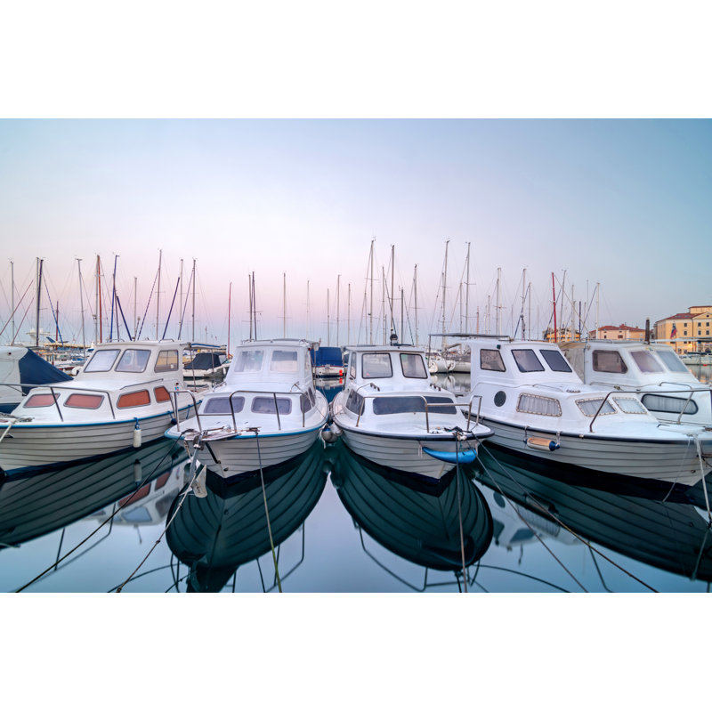 Bateaux à Piran, Slovénie - Photographie sur toile tendue, H 8 po x l 12 po