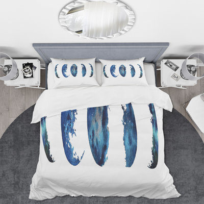 Blue/White Microfiber Duvet Cover Set