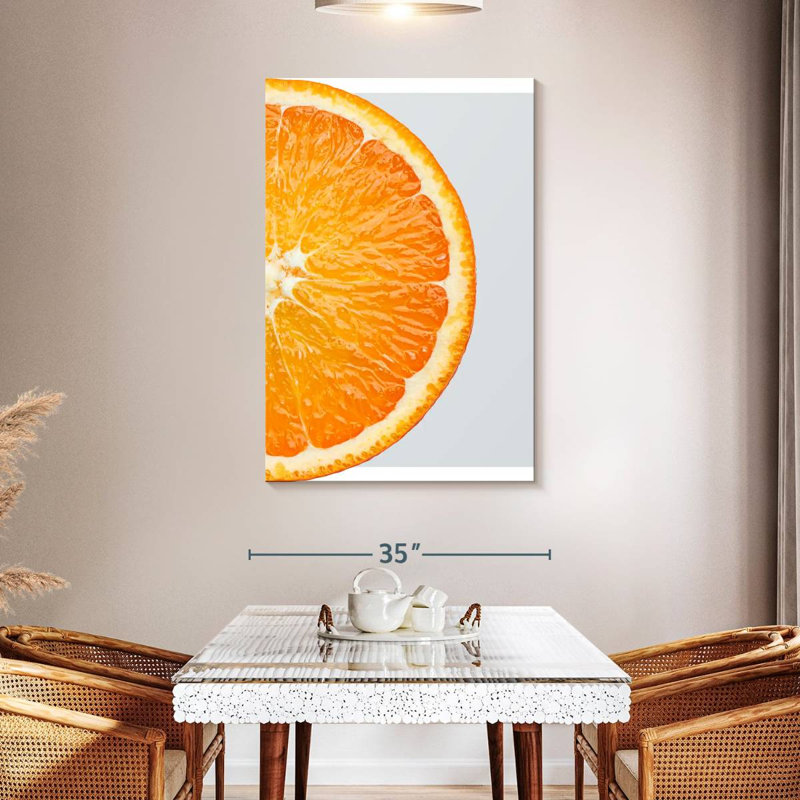 Orange demi-tranche - reproduction sur toile tendue, H 48 po x l 32 po x P 1,25 po