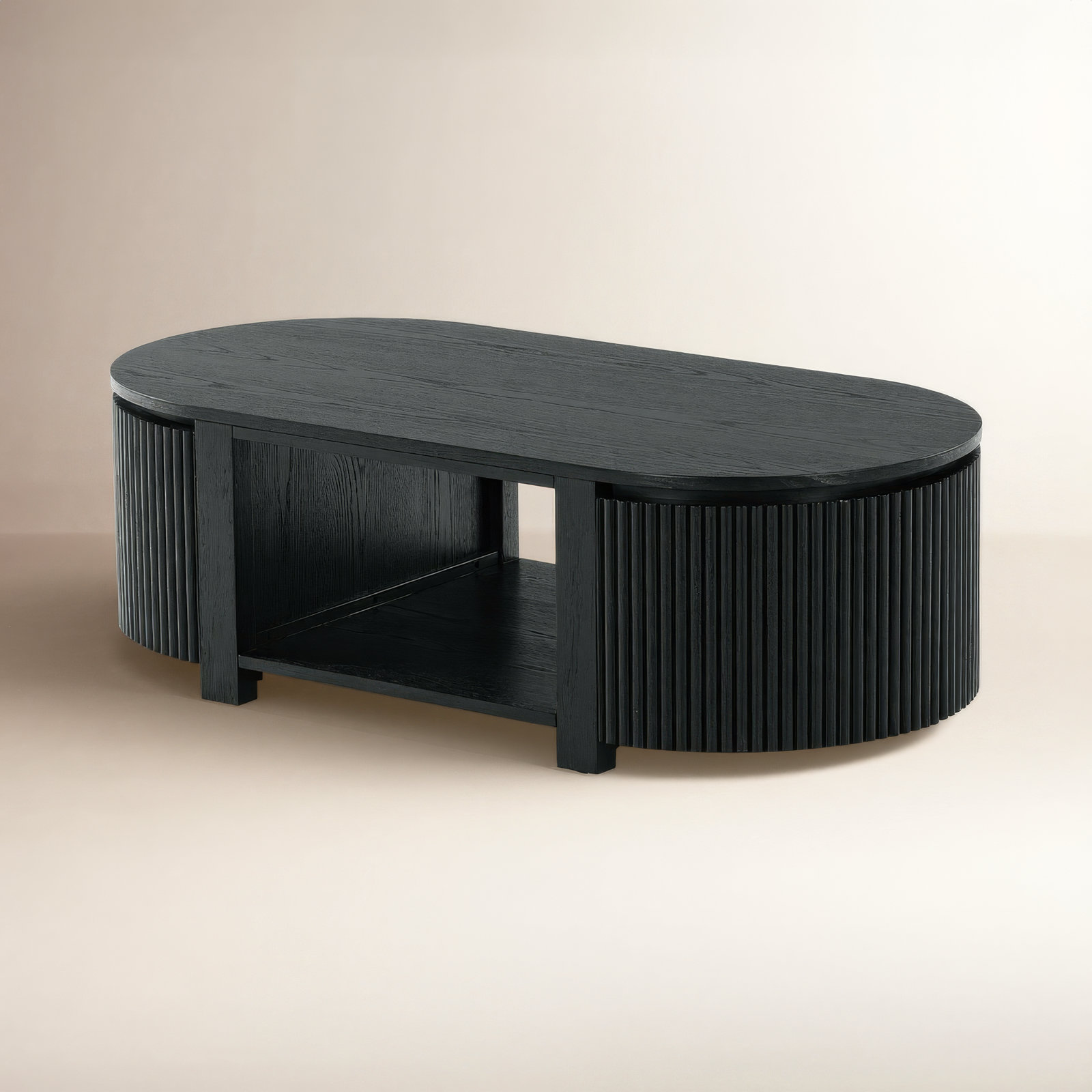Christy 25" Oval Coffee Table, Black