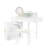 Corner Makeup Vanity Desk With Adjustable Folding Mirror, 3-color Led Lighting, Adequate Storage And Stool