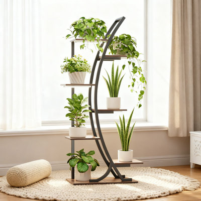 Indoor Plant Stand With Grow Lights, 7-Tier Corner Shelf Rack For Multiple Pots, Tall Display Stand For Flowers And Decor In Garden, Patio, Living Room