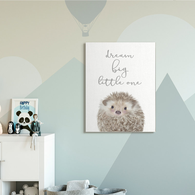 Dream Big Little One - Adorable hérisson inspirant, H 40 po x l 30 po x 1,5 po, Toile tendue