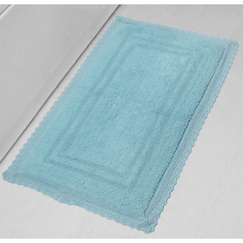 Tapis de bain réversible 100% coton Opulent Bathmat, l 24 po x L 40 po, Aigue-marine
