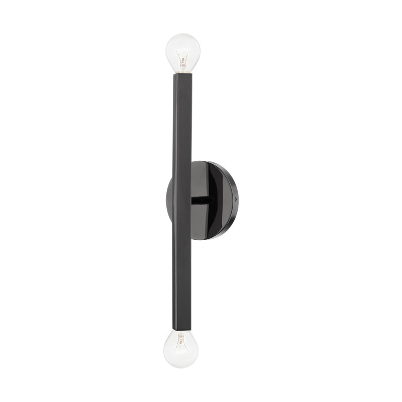 Steel Armed Sconce, Black Chrome