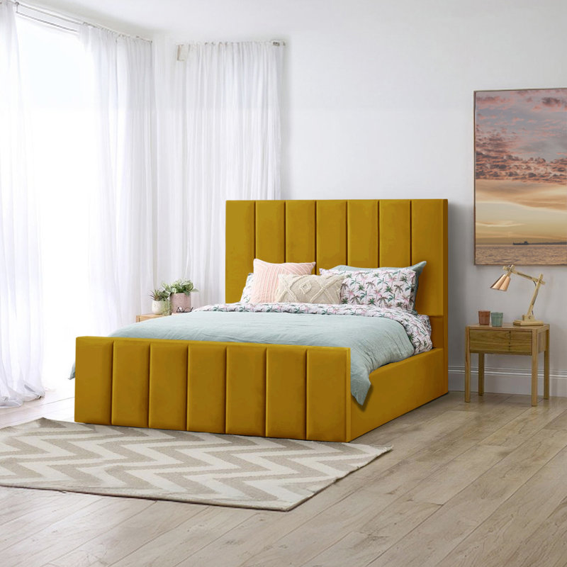Judsonia Upholstered Ottoman Storage Bed, UK Small Double - DE 120 x 190 cm, Turmeric
