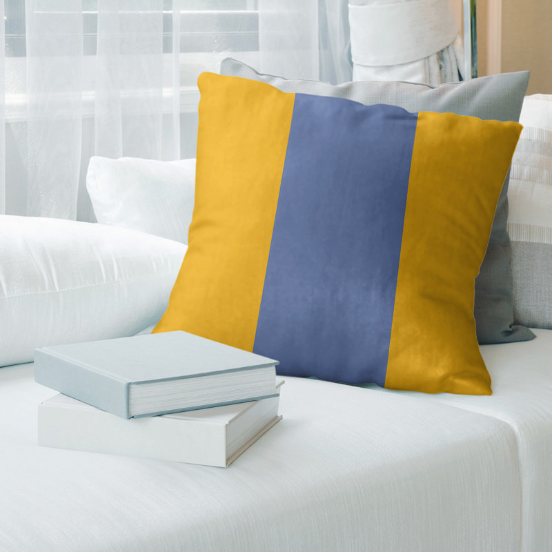 Coussin Memphis, 20 po x 20 po, Bleu marine / bleu / bleu marine, Polyester/ Bourre en polyester