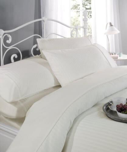 Cotton Solid Colour Duvet Cover Set with Pillowcases, Double - 2 Standard Pillowcases, Cream