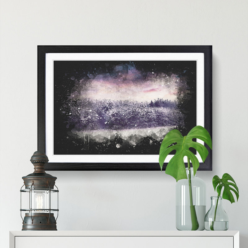 Purple Sky At Winter - Picture Frame Graphic Art, 62cm H x 87cm W x 2cm D, Black Framed