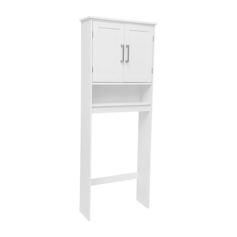 Vega Modern Over the Toilet Cabinet with Shelves and Magnetic Closure Doors, White