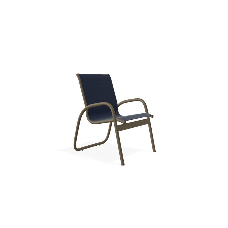 Fauteuil de patio Gardenella, Bleu marine 13D Sunbrella®, Bois de plage texturé