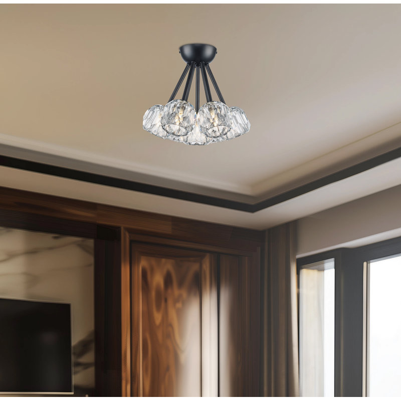 Plafonnier semi-encastré 7 lumières Konotopsky, Noir