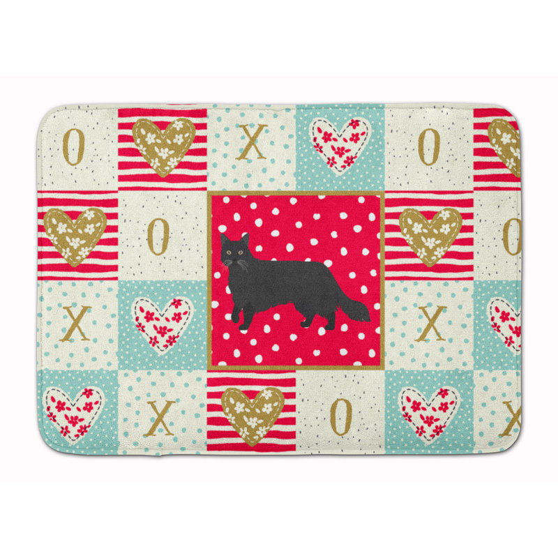 Tapis de cuisine à mousse mémoire cat love Charvi, Chantilly Tiffany noir