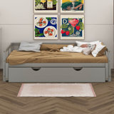 Twin Size Extendable Daybed With Trundle Beds, Wood Daybed Frame With Pull Out Trundle, Twin To King Design Extending Daybed