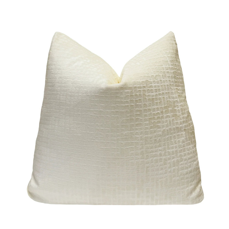 Housse de coussin en velours texturé, 22 x 22 po, Crème