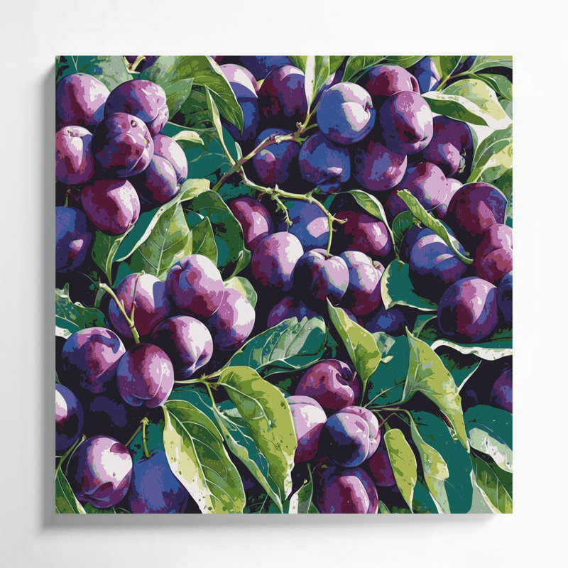 Art mural sur toile prune mauve, H 8 po x l 8 po