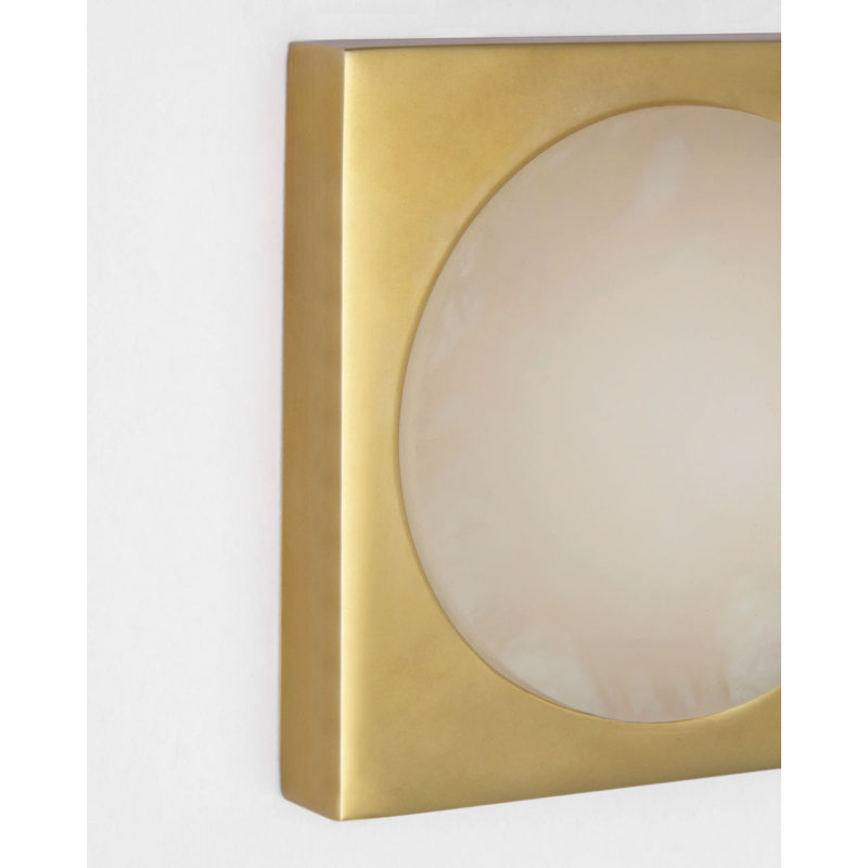Dichotomy Sconce with Alabaster, 4.5" H x 4.5" W x 0.75" D, Antique-Burnished Brass, 1 Lights