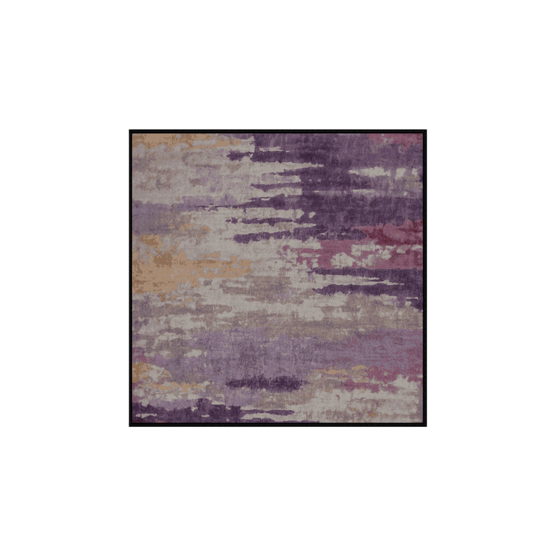 Tapis noir soyeux et moelleux, Carré 5 pi