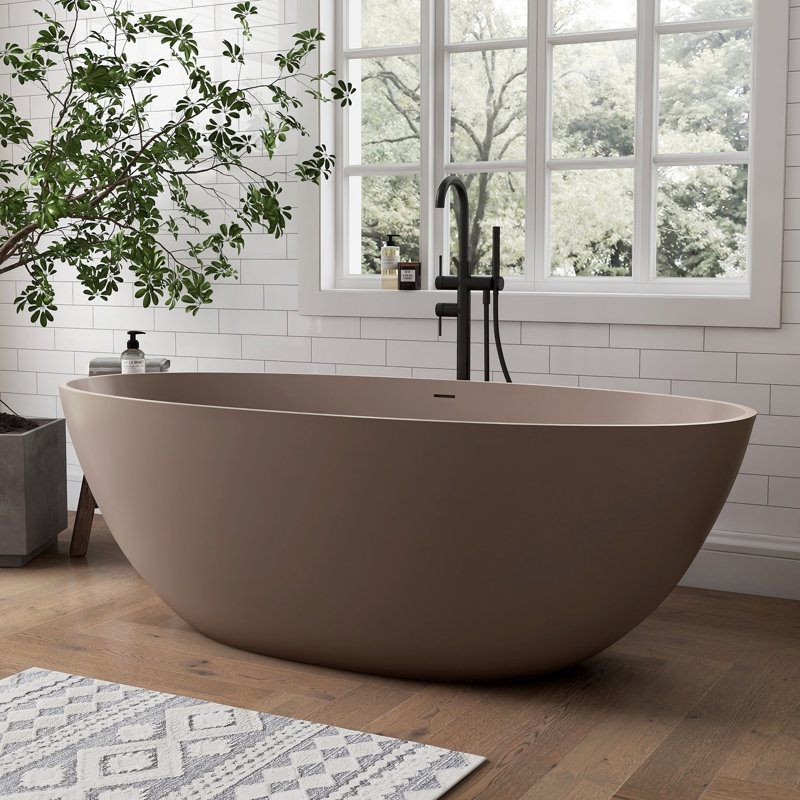 Baignoire de trempage autoportante 65 po, Gris, café