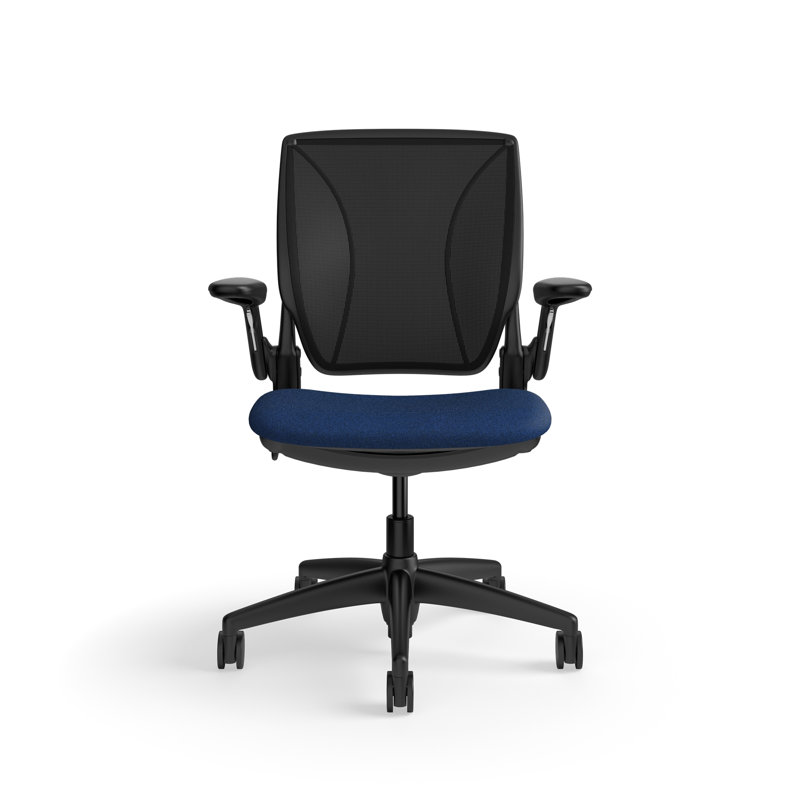 World LM, Black Ergonomic Task Chair with Poppy Seed Backrest, and Light Brown Autumn Upholstered Seat, Black, Black Mesh