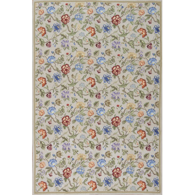 Gros Point Needlepoint Hand Knotted Wool Rug