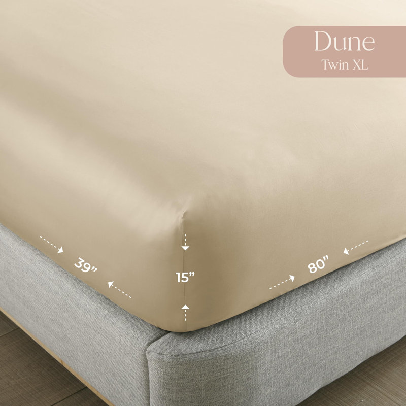 Drap-housse simple TG Whisper Organic, Dune, Drap-housse pour lit simple TG