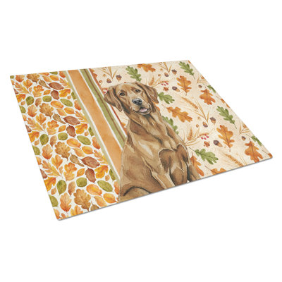 Chesapeake Bay Retriever Heirloom Fall Glass Cutting Board