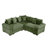 Oversized Cloud Modular Sectional Couch,Convertible Sectional Couches Deep Seat Extra-Wide Armrests, 10 Throw Pillows Premium Corduroy Fabric, Ergonomic Design,Easy Assembly, For Living Rooms,Green