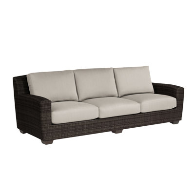 Saddleback 97'' High-Density Polyethylene (HDPE) Wicker Outdoor Patio Sofa
