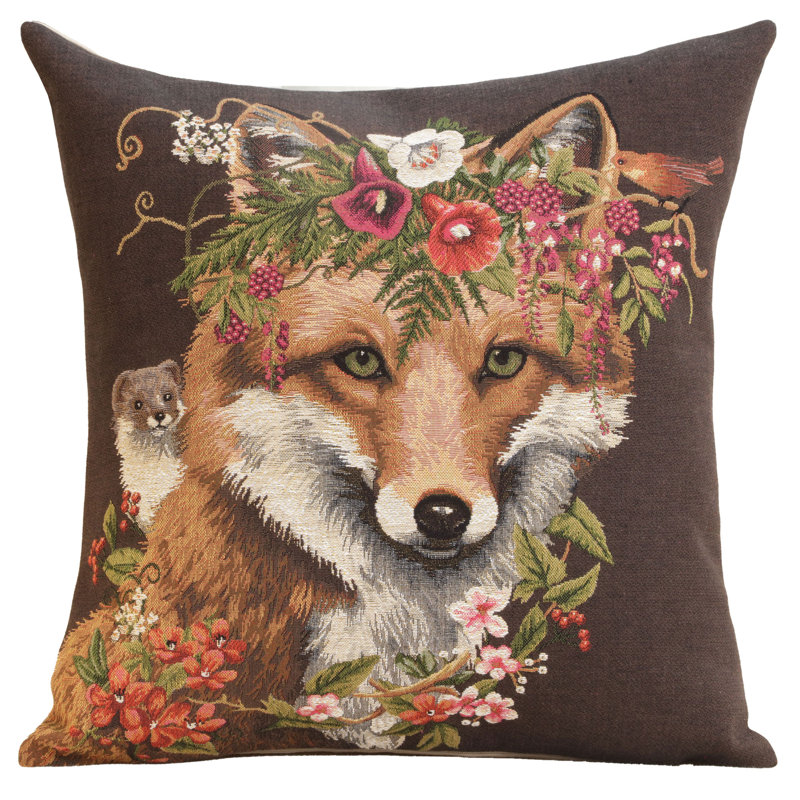 Forest Fox Cushion Covers, Black/Brown/White Fox 1