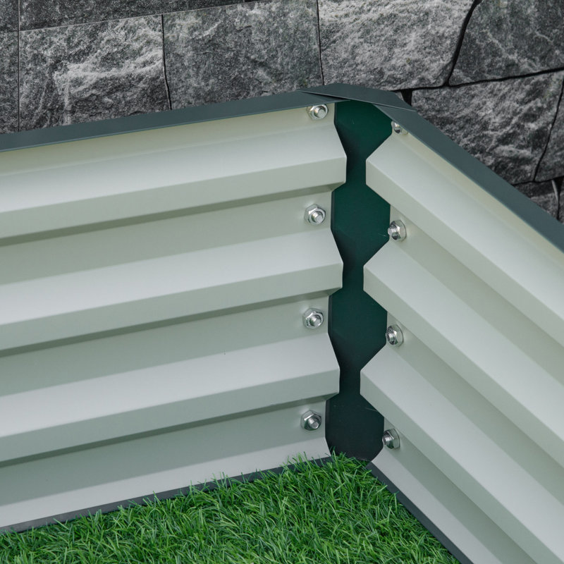 Lit de jardin surélevé en métal 4 'X, pot pour légumes, galvanisé, solide et stable