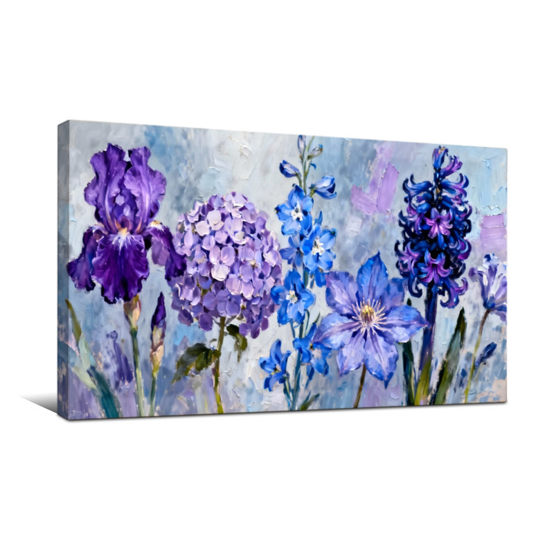 Plantes et fleurs, reproduction d'art sur toile, H 16 po x l 32 po