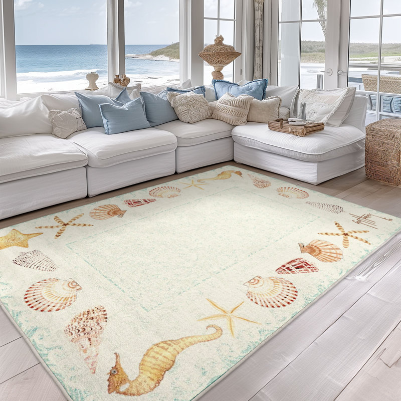 Tapis coquillage Guy Harvey, Rectangle 7 pi 8 po x 10 pi 9 po