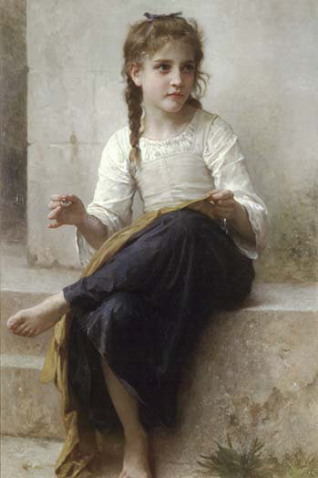 Couture par william bouguereau-impression non encadrée, H 42 po x l 28 po x P 1,5 po