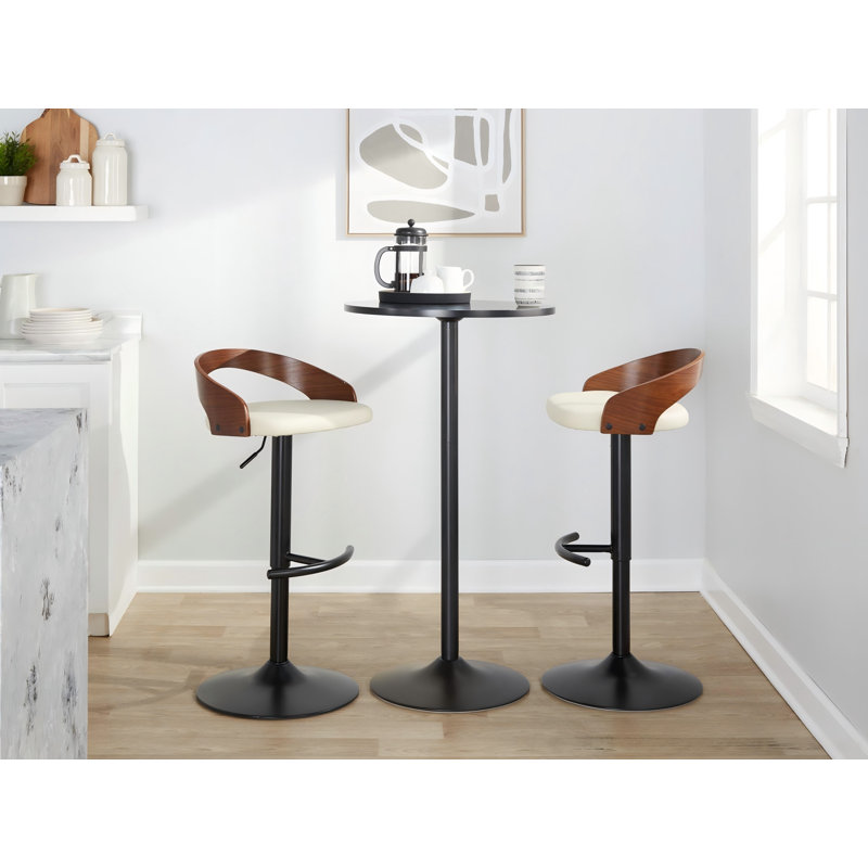 Tabouret de bar réglable, Cream, Black/Cherry