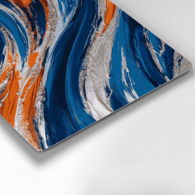 «Lyrical Abstraction 54», art mural en métal bleu, H 8 po x l 8 po