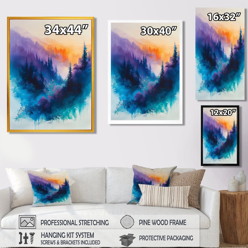 Noir, montagne, paysage, été, beauté, paysage, montagnes, art mural, salon, H 12 po x l 20 po, Toile tendue